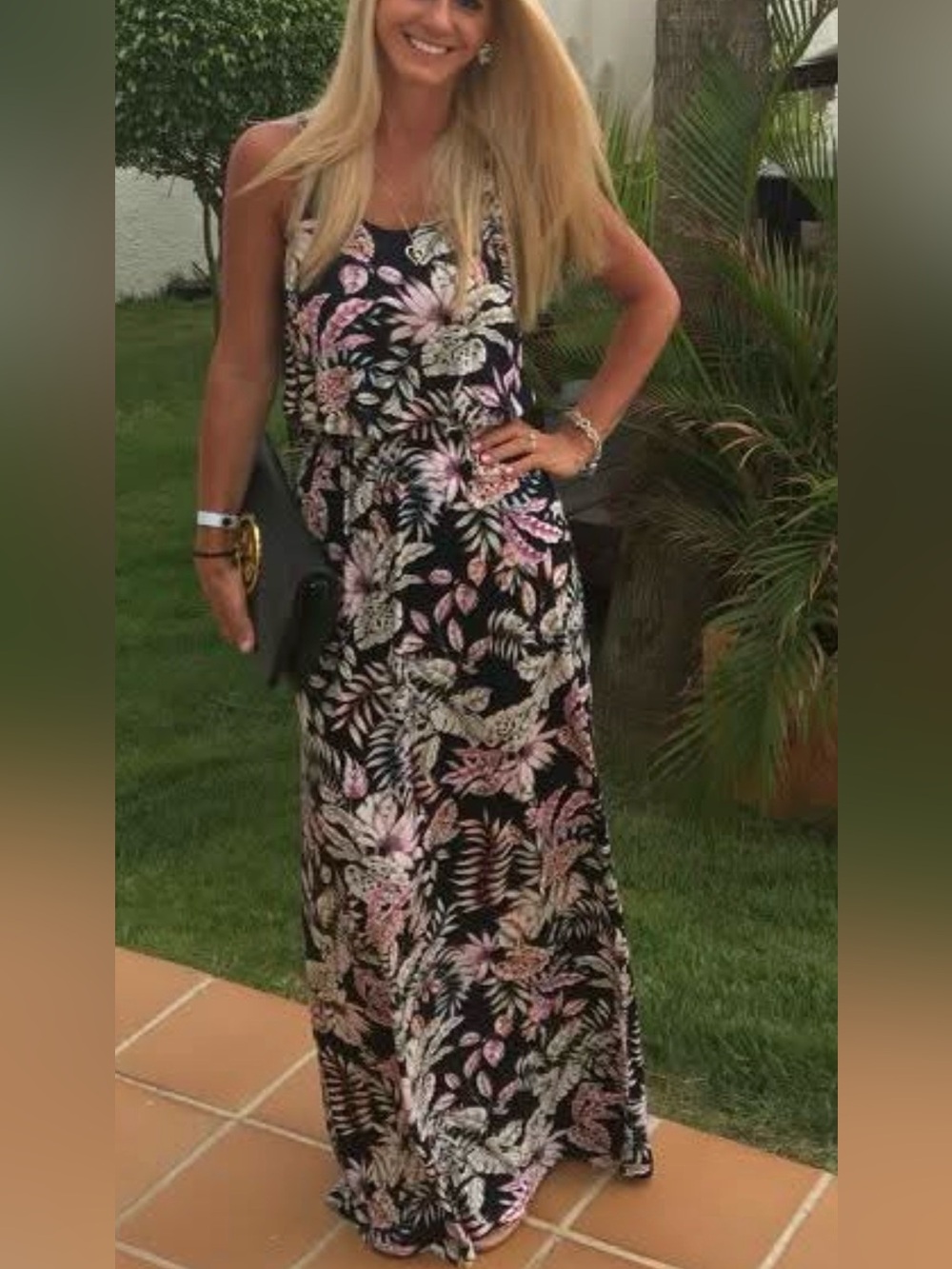 LUSH Navy Floral maxi dress